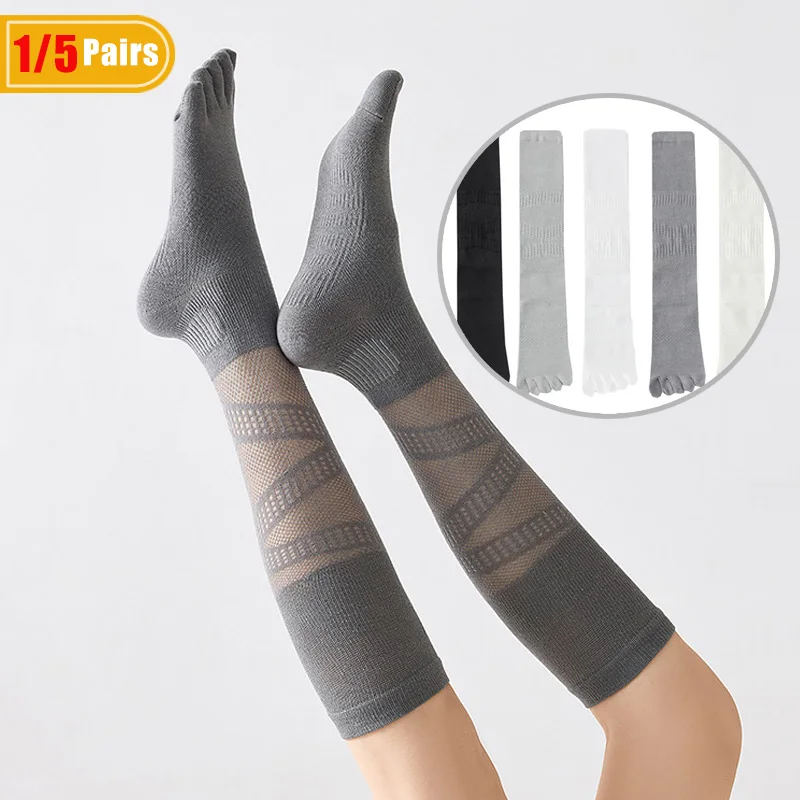 Badminton Netting - 1/5 Par Damskich Kompresyjnych Skarpet Pięciopalcowych