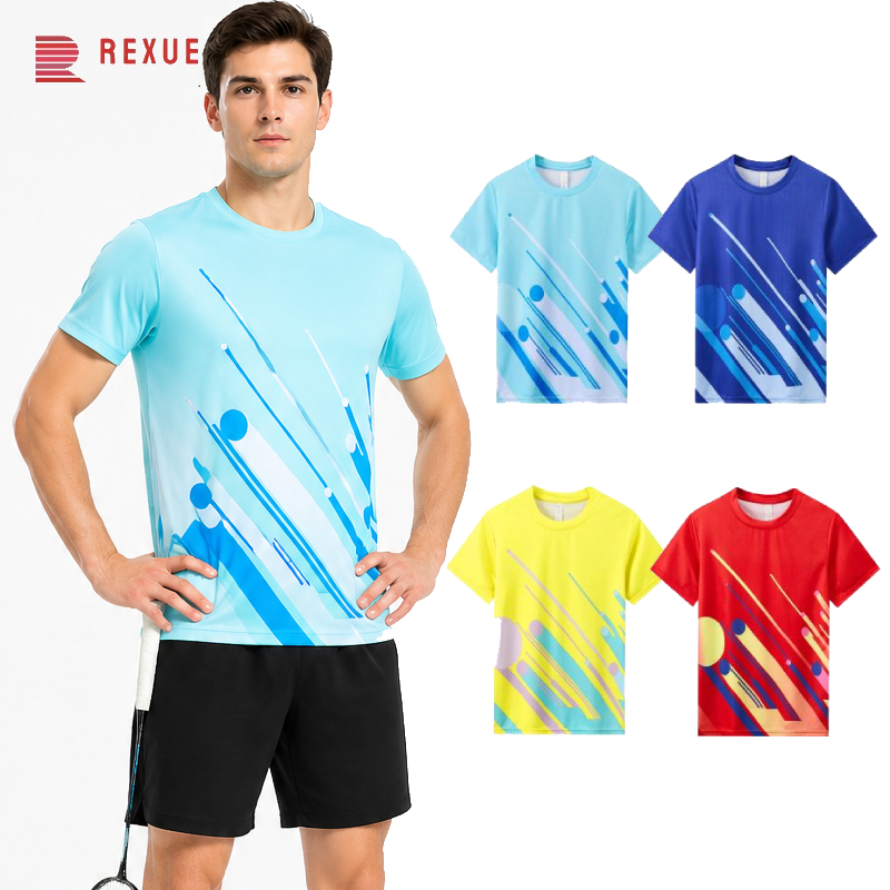 Badminton Jersey - Męska koszulka do badmintona, szybkoschnąca, oddychająca,