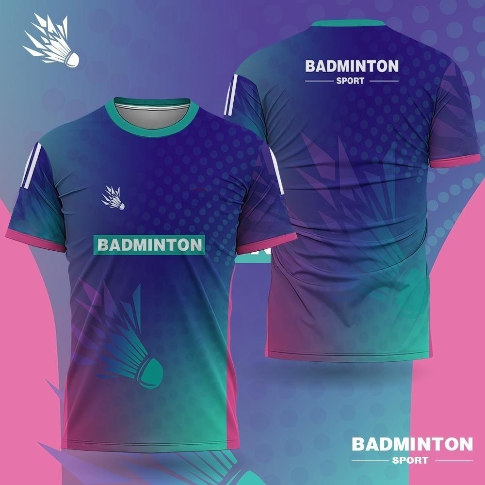 Badminton Logo - Męska odzież do badmintona Gradientowy nadruk
