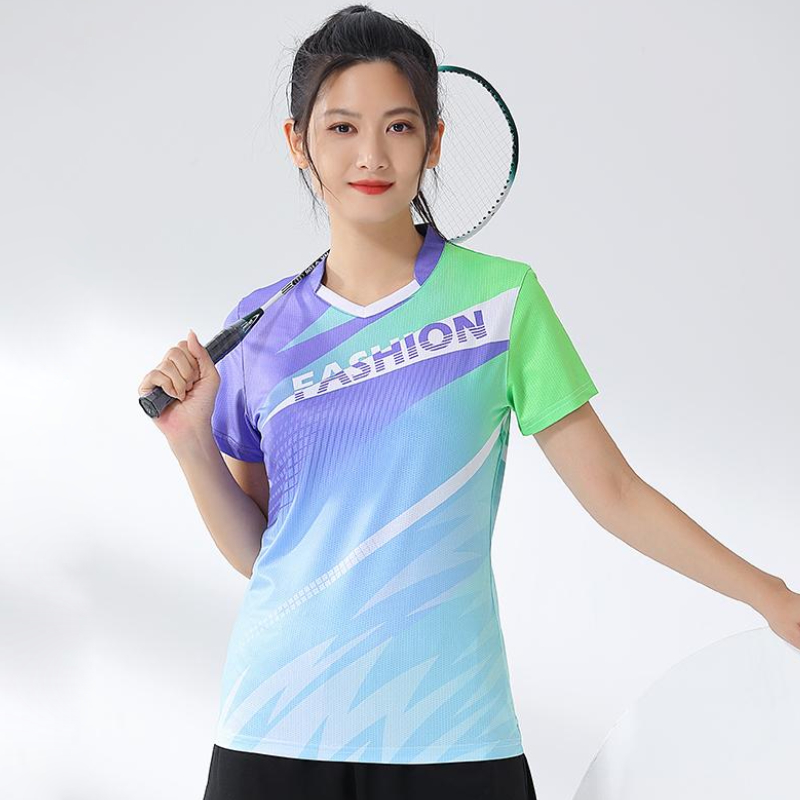 Badminton Jersey - Damska koszulka do badmintona z nadrukiem