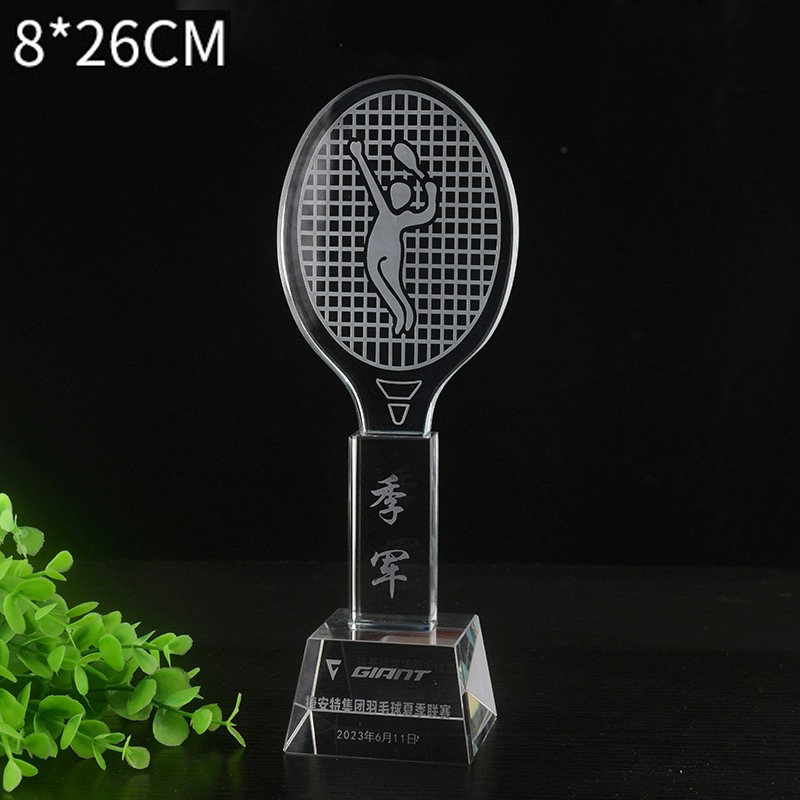 Badminton Logo - Dostosowane kryształowe trofeum Badminton Tennis Competition